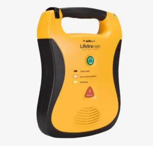 Defibtech Lifeline AED DCF-100 with Battery and Pads – Front View