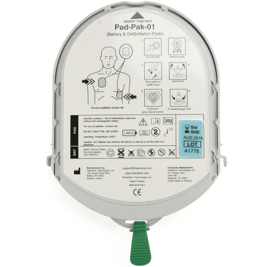 Pad-Pak-01 Pads and Battery for HeartSine AEDs (11516-000003)