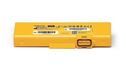 Defibtech DCF-2003 replacement AED battery for Lifeline VIEW, ECG, and PRO models – yellow OEM battery with 4-year standby life