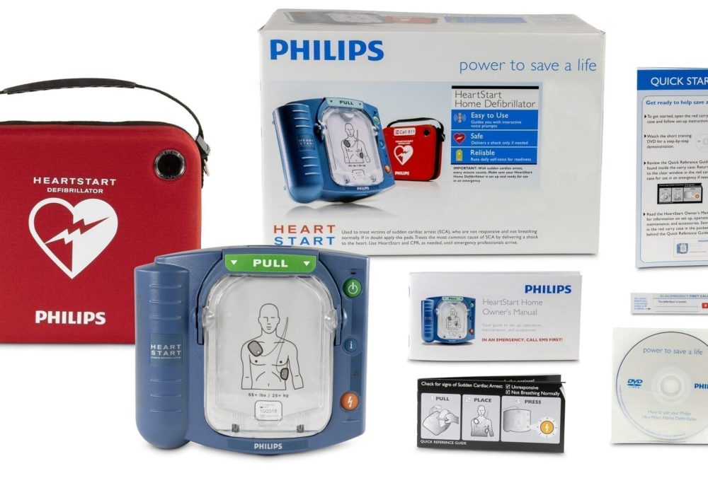 Philips HeartStart Home AED with battery and pads – FDA-approved defibrillator for home use