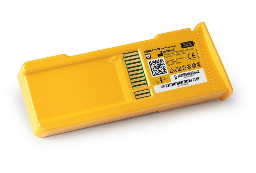 Defibtech Lifeline AED Replacement Battery Pack DBP-1400 DCF-200 with 9V Lithium Battery Included - Front View