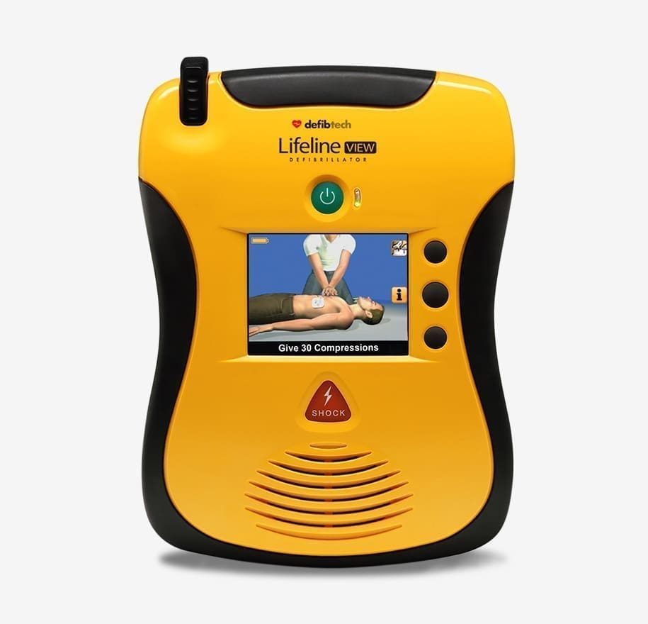Defibtech Lifeline VIEW AED (DDU-2300) with full-color video instruction screen
