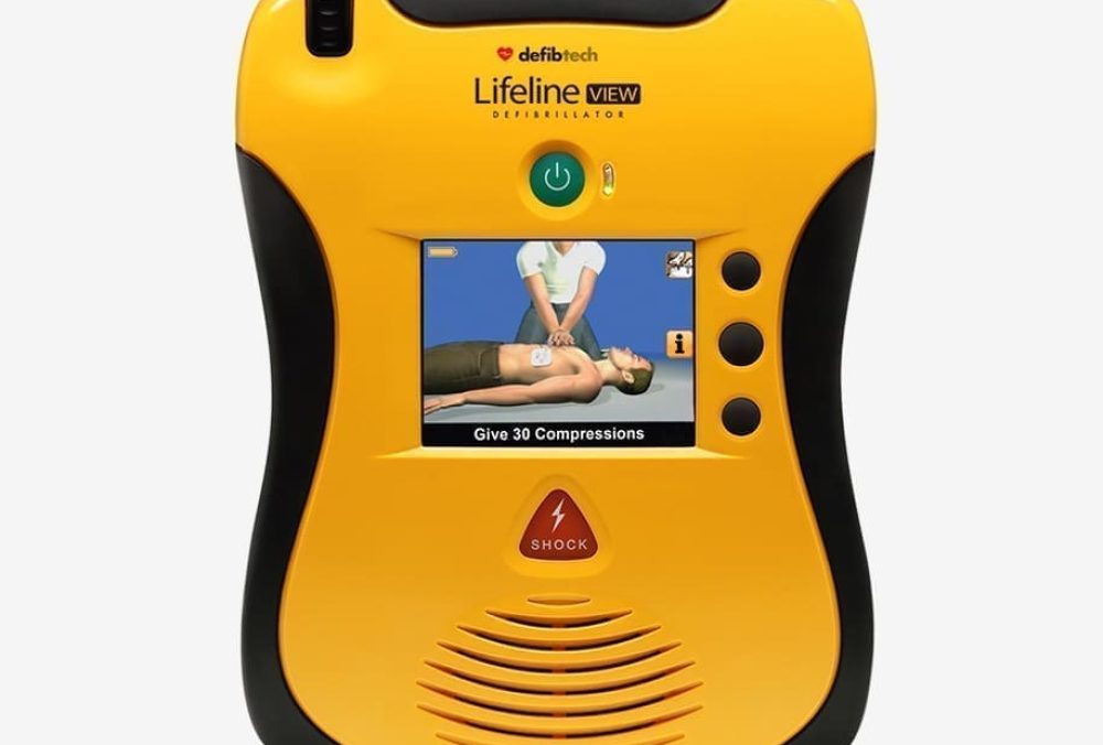 Defibtech Lifeline VIEW AED (DDU-2300) with full-color video instruction screen